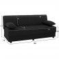 Preview: SCHLAFSOFA "ANDRI" 3-SITZER SCHWARZ 180x72x77 cm