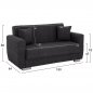 Preview: 2-Sitzer-Schlafsofa in grau, 180x84x88 cm