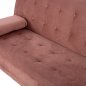 Preview: Modernes Schlafsofa WANDA mit beigem Stoff und dekorativen Knöpfen
