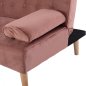 Preview: Modernes Schlafsofa WANDA mit beigem Stoff und dekorativen Knöpfen