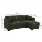 Preview: SCHLAFSOFA ECKE REVERSIBEL OLIVGRÜN 200x133x77cm