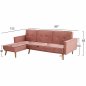 Preview: SCHLAFCOUCH UMWENDBAR TALIA VELVET ROTEN APPLE 267x153x85 cm WW3153.02