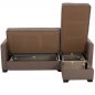 Preview: SCHLAFSOFA ECKE REVERSIBEL BRAUN 200x133x77cm