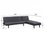 Preview: "ZELDA" Eck-Liegebett wendbarer Gesang 254X163X74 cm WW3154.01