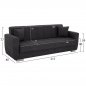 Preview: 3-Sitzer-Schlafsofa in grau, 215 x 80 x 77 cm
