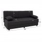 Preview: SCHLAFSOFA "ANDRI" 3-SITZER GRAU 180x72x77 cm