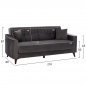 Preview: SCHLAFSOFA "PORTMAN" 3-SITZER IN GRAU 210x80x87 cm