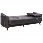 Preview: SCHLAFSOFA "PORTMAN" 3-SITZER IN GRAU 210x80x87 cm