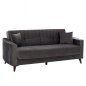 Preview: SCHLAFSOFA "PORTMAN" 3-SITZER IN GRAU 210x80x87 cm