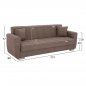 Preview: 3-Sitzer-Schlafsofa in beige, 215 x 80 x 77 cm
