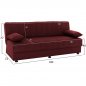 Preview: SCHLAFSOFA "ANDRI" 3-SITZER ROT 180x72x77 cm