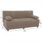 Preview: SCHLAFSOFA "ANDRI" 3-SITZER BEIGE 180x72x77 cm