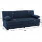 Preview: SCHLAFSOFA "ANDRI" 3-SITZER BLAU 180x72x77 cm
