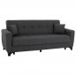 Preview: SCHLAFSOFA 3-SITZER HOHE RÜCKENLEHNE GRAU 225x84x88