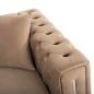 Preview: SOFA 2-SITZER t.CHESTERFIELD MOBAR BEIGE SAMT-METALLBEINE 154x85x68Hcm