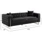 Preview: SOFA 3-SITZER t.CHESTERFIELD MOBAR SCHWARZ SAMT-METALLBEINE 212x87x68H cm