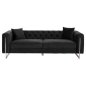 Preview: SOFA 3-SITZER t.CHESTERFIELD MOBAR SCHWARZ SAMT-METALLBEINE 212x87x68H cm