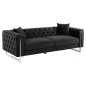 Preview: SOFA 3-SITZER t.CHESTERFIELD MOBAR SCHWARZ SAMT-METALLBEINE 212x87x68H cm