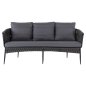 Preview: 3-SITZ SOFA ANTHRAZIT-HELLGRAU MIT ALUMINIUMRAHMEN 188x76x95 cm