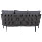 Preview: 3-SITZ SOFA ANTHRAZIT-HELLGRAU MIT ALUMINIUMRAHMEN 188x76x95 cm