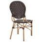 Preview: STUHL ALUMINIUM-BAMBUS-OPTIK UND PE-RATTAN IN BRAUN 47x58x95cm