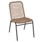 Preview: ALUMINIUMSTUHL ANTHRAZITGESTELL - BEIGES SYNTHETISCHES RATTAN 46x59x80Hcm