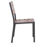 Preview: ALUMINIUMSTUHL DUNKELGRAU MIT POLYWOOD 46x52x86Hcm