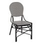 Preview: STUHL ALUMINIUM MIT TEXTLINE SCHWARZ-WEIß 46x56x95 cm