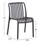 Preview: STUHL OUTDOOR CONVEE POLYPROPYLEN IN SCHWARZ 52,5x44,5x79Hcm