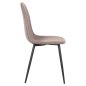 Preview: DINING CHAIR BEIGE FABRIC & BLACK METAL LEGS 42x49,5x89Hcm