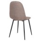Preview: DINING CHAIR BEIGE FABRIC & BLACK METAL LEGS 42x49,5x89Hcm