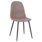 Preview: DINING CHAIR BEIGE FABRIC & BLACK METAL LEGS 42x49,5x89Hcm