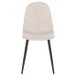 Preview: DINING CHAIR ECRU FABRIC & BLACK METAL LEGS 42x49,5x89Hcm