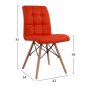 Preview: Design Stuhl ROSA mit Massivholz Beinen und Kunstleder, in Rot