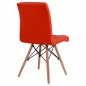 Preview: Design Stuhl ROSA mit Massivholz Beinen und Kunstleder, in Rot