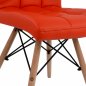 Preview: Design Stuhl ROSA mit Massivholz Beinen und Kunstleder, in Rot