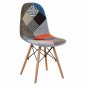 Preview: Indoor Stuhl COSY im Patchwork Design 43x50x86 cm | Mit Holzbeinen