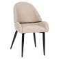 Preview: STUHL SARKY BOUCLE STOFF EKRU MIT METALLBEINEN 55x62x89cm