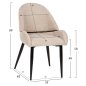 Preview: STUHL SARKY BOUCLE STOFF EKRU MIT METALLBEINEN 55x62x89cm