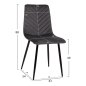 Preview: STUHL LATRELL AUS GRAUEM SAMT MIT SCHWARZEN METALLBEINEN 43x54x88cm