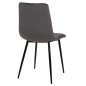 Preview: STUHL LATRELL AUS GRAUEM SAMT MIT SCHWARZEN METALLBEINEN 43x54x88cm