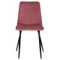 Preview: STUHL LATRELL AUS ROSE SAMT MIT SCHWARZEN METALLBEINEN 43x54x88cm