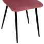 Preview: STUHL LATRELL AUS ROSE SAMT MIT SCHWARZEN METALLBEINEN 43x54x88cm