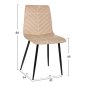 Preview: STUHL LATRELL AUS BEIGEM SAMT MIT SCHWARZEN METALLBEINEN 43x54x88cm