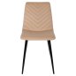 Preview: STUHL LATRELL AUS BEIGEM SAMT MIT SCHWARZEN METALLBEINEN 43x54x88cm