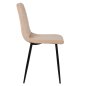 Preview: STUHL LATRELL AUS BEIGEM SAMT MIT SCHWARZEN METALLBEINEN 43x54x88cm