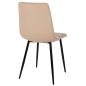 Preview: STUHL LATRELL AUS BEIGEM SAMT MIT SCHWARZEN METALLBEINEN 43x54x88cm