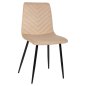 Preview: STUHL LATRELL AUS BEIGEM SAMT MIT SCHWARZEN METALLBEINEN 43x54x88cm