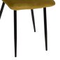 Preview: STUHL LATRELL AUS OLIVGRÜNEM SAMT MIT SCHWARZEN METALLBEINEN 43x54x88cm