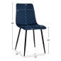 Preview: STUHL LATRELL AUS BLAU SAMT MIT SCHWARZEN METALLBEINEN 43x54x88cm